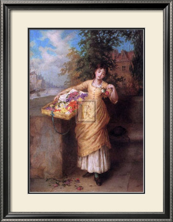The Flower Seller by Augustus Mulready Pricing Limited Edition Print image