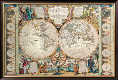 Antique Map, Mappe Monde, 1755 by Jean-Baptiste Nolin Pricing Limited Edition Print image