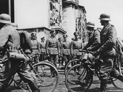 German Bicycle Troops In Paris, After The Fall Of France During World War Ii by Robert Hunt Pricing Limited Edition Print image
