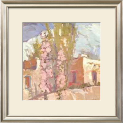Hollyhocks And Poplars by Jerry Cajko Pricing Limited Edition Print image