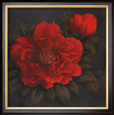 Red Carnation With Border I by T. C. Chiu Pricing Limited Edition Print image