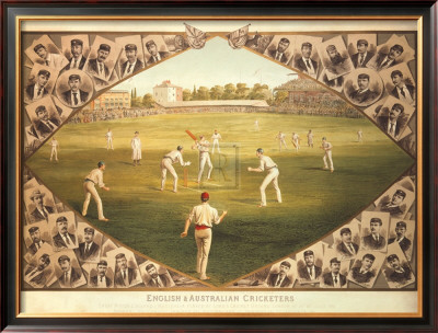 English And Australian Cricketers by I.F. Weedon Pricing Limited Edition Print image