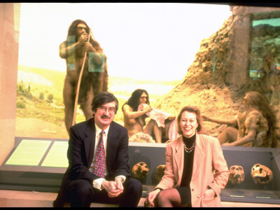 Time Editors Wallis And Alexander At Neanderthal Exhibit At American Museum Of Natural History by Ted Thai Pricing Limited Edition Print image