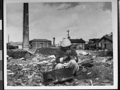 Old Woman Amid Rubble, Searching For Salvageable Materials In Ruins Of Seoul, Korean War by C.W. Huff Pricing Limited Edition Print image