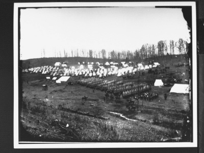 Lines Of Marching Infantry Regiment In Camp At Camp Northumberland, Near Washington Dc by Mathew B. Brady Pricing Limited Edition Print image