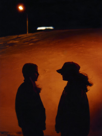 Silhouette Of Two Girls In Winter, Sweden by Jens Olof Lasthein Pricing Limited Edition Print image