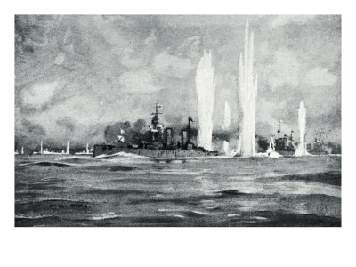Jutland' - Illustration Of Naval Battle Of World War I Involving The British And German Navy, 1916 by Hugh Thomson Pricing Limited Edition Print image
