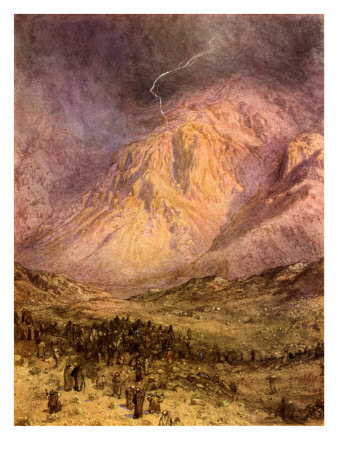 The Giving Of The Law On Mount Sinai, Exodus 19 : 16-17 by William Hole Pricing Limited Edition Print image