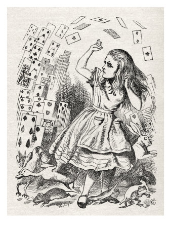 Alice Returning From Wonderland, Surrounded By Cards And Animals by Gustave Doré Pricing Limited Edition Print image