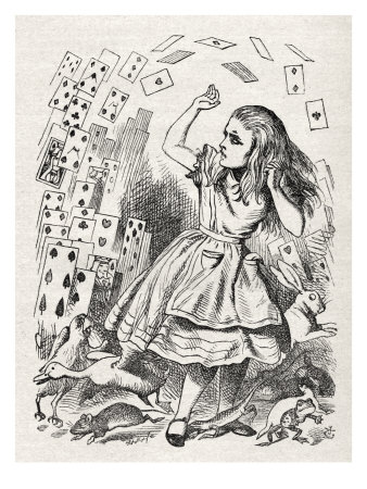 Alice Returning From Wonderland, Surrounded By Cards And Animals by Gustave Dore Pricing Limited Edition Print image