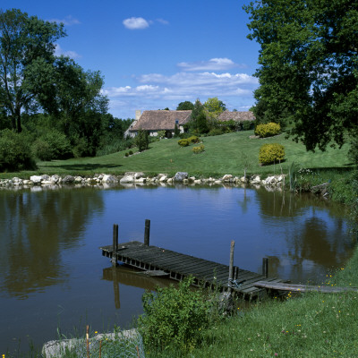 Le Tondu, Beaumont, France, Exterior, Looking Over The Carp Pond by Mark Fiennes Pricing Limited Edition Print image