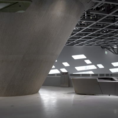 Phaeno Science Centre, Wolfsburg, 2005, Restaurant Cone Within Main Exhibition Space by Richard Bryant Pricing Limited Edition Print image