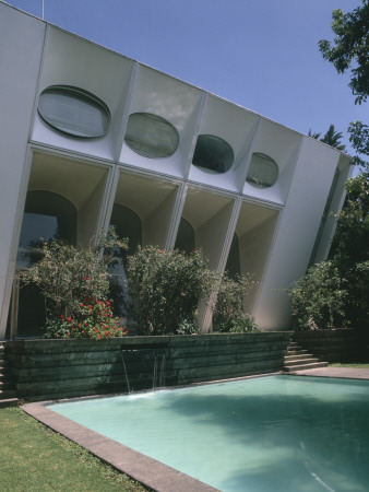 Casa Amalia, Mexico, Exterior From Garden, Architect: Agustin Hernandez by Alan Weintraub Pricing Limited Edition Print image