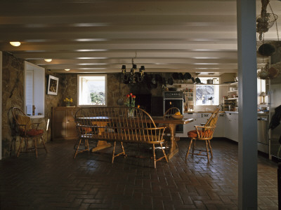 Morley Baer Stone House, Carmel, California, Kitchen And Dining Area, Architect: William Wurster by Alan Weintraub Pricing Limited Edition Print image