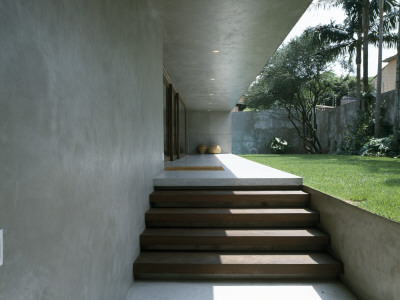 Casa Marrom, Sao Paulo, Entrance Steps, Architect: Isay Weinfeld by Alan Weintraub Pricing Limited Edition Print image