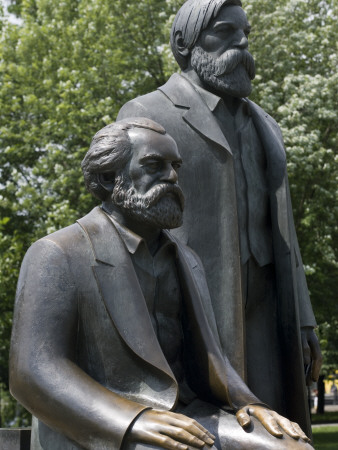 Statues Of Karl Marx And, Marx-Engels-Forum, Berlin, Germany by G Jackson Pricing Limited Edition Print image