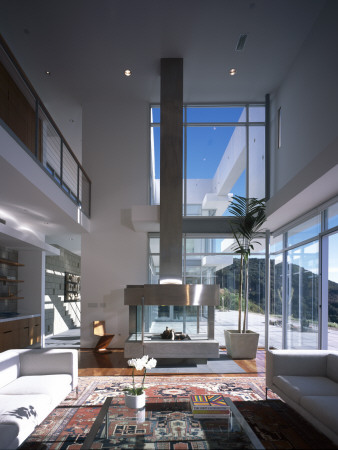 Feinstein Residence, Malibu, California, 2003, Double Height Living Space, Architect Stephen Kanner by John Edward Linden Pricing Limited Edition Print image