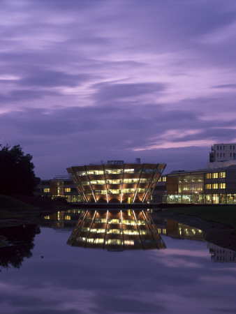 Jubilee Campus, University Of Nottingham At Dusk 1999, Architect: Michael Hopkins And Partners by Martine Hamilton Knight Pricing Limited Edition Print image