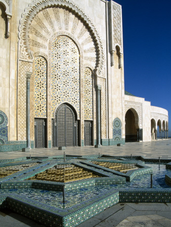 Hassan Ii Mosque, Fountain, Casablanca, Morocco by Natalie Tepper Pricing Limited Edition Print image