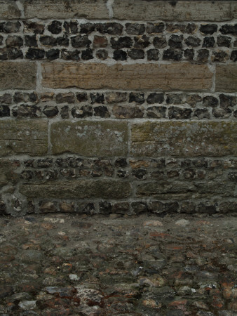 Backgrounds - Detail Of Stratas On Stone And Flint Wall by Natalie Tepper Pricing Limited Edition Print image