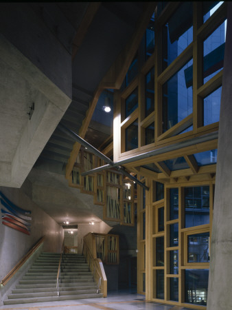 The Scottish Parliament, Edinburgh, Scotland, Public Stair To Chamber, Architect: Embt-Rmjm by Nicholas Kane Pricing Limited Edition Print image