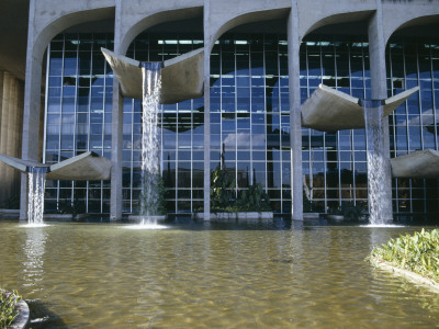 Congresso Nacional, Brasilia, Brazil (1960), Waterfall Facade, Exterior, Architect: Oscar Niemeyer by Reto Guntli Pricing Limited Edition Print image