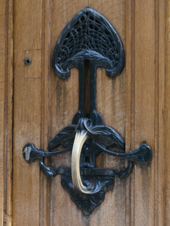 Hotel Van Eetveld, Brussels, Belgium, 1898, Art Nouveau Bronze Door Handle, Architect: Victor Horta by Richard Bryant Pricing Limited Edition Print image