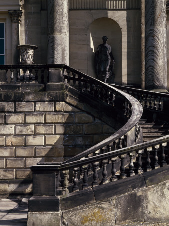 Kedleston Hall, Derbyshire, England, 1759 - 65, The Stone Ballaustrade Of The Curved Staircase by Richard Bryant Pricing Limited Edition Print image