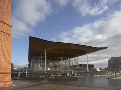 National Assembly For Wales, Cardiff, Exterior From Pedestrian Walkway by Richard Bryant Pricing Limited Edition Print image