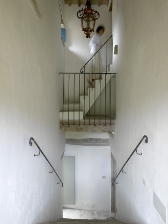 La Colombaia, Tuscan Farmhouse, Staircase With Figure by Richard Bryant Pricing Limited Edition Print image