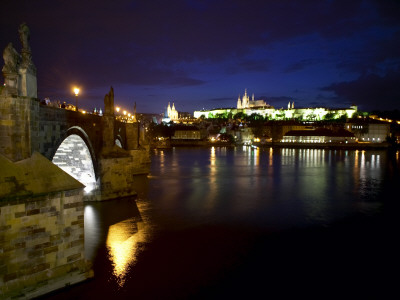 Charles Bridge At Night, Prague City Images by Tim Mitchell Pricing Limited Edition Print image