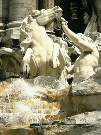 Trevi Fountain, Rome, Italy, Rearing Horse, Architect: Nicola Salvi by Robert O'dea Pricing Limited Edition Print image