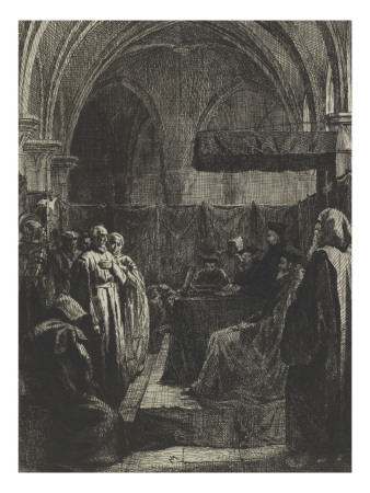 Hérétiques Devant Le Tribunal De L'inquisition by Edouard Moyse Pricing Limited Edition Print image