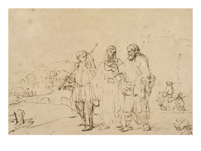 Le Christ Et Les Deux Pelerins D'emmaus by Rembrandt Van Rijn Pricing Limited Edition Print image