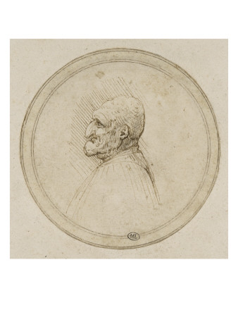 Vieillard En Buste, Profil Dit En Casse-Noisettes by Léonard De Vinci Pricing Limited Edition Print image