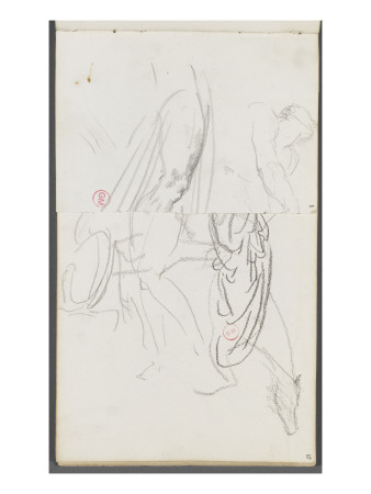 Carnet De Dessins : Jambe Gauche D'homme, Tête D'homme by Gustave Moreau Pricing Limited Edition Print image