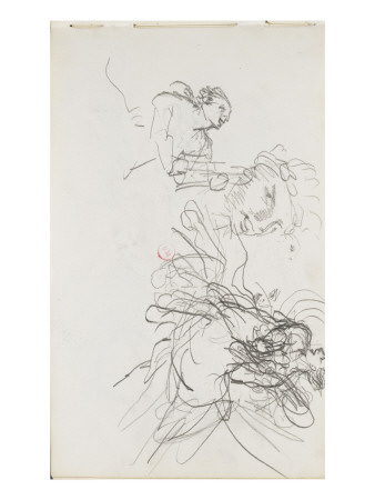 Carnet De Dessins : Tete D'homme De Trois-Quarts Centaure Pour Les Sources by Gustave Moreau Pricing Limited Edition Print image