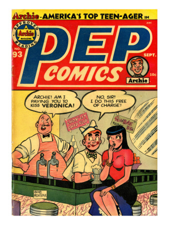 Archie Comics Retro: Pep Comic Book Cover #93 (Aged) by Bob Montana Pricing Limited Edition Print image