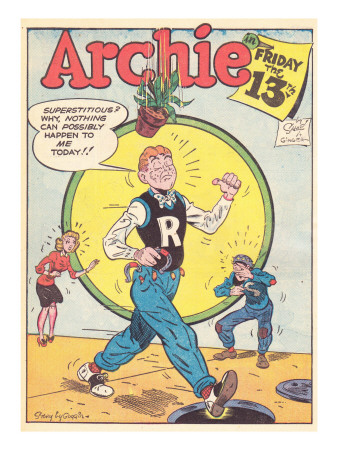 Archie Comics Retro: Archie Comic Panel Friday The 13Th (Aged) by Harry Sahle Pricing Limited Edition Print image