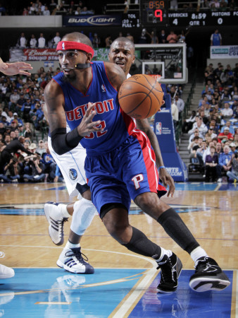 Detroit Pistons V Dallas Mavericks: Richard Hamilton And Deshawn Stevenson by Glenn James Pricing Limited Edition Print image