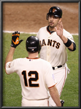 Texas Rangers V San Francisco Giants, Game 1: Travis Ishikawa, Nate Schierholtz by Christian Petersen Pricing Limited Edition Print image