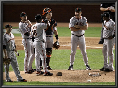 San Francisco Giants V Texas Rangers, Game 3: Bruce Bochy by Christian Petersen Pricing Limited Edition Print image