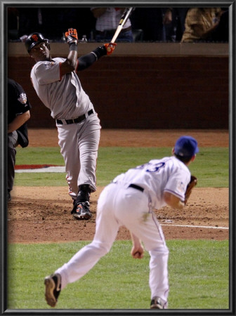 Texas Rangers V. San Francisco Giants, Game 5:  Edgar Renteria by Christian Petersen Pricing Limited Edition Print image
