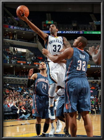 Charlotte Bobcats V Memphis Grizzlies: O.J. Mayo And Boris Diaw by Joe Murphy Pricing Limited Edition Print image
