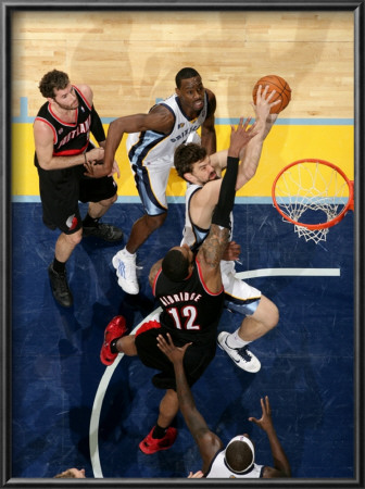 Portland Trail Blazers V Memphis Grizzlies: Marc Gasol And Lamarcus Aldridge by Joe Murphy Pricing Limited Edition Print image