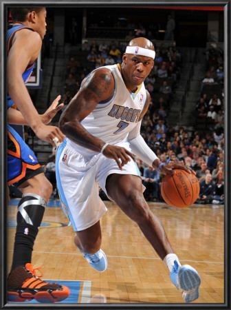 New York Knicks V Denver Nuggets: Al Harrington by Garrett Ellwood Pricing Limited Edition Print image