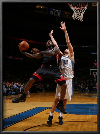 Miami Heat V Washington Wizards: Lebron James And Javale Mcgee by Ned Dishman Pricing Limited Edition Print image