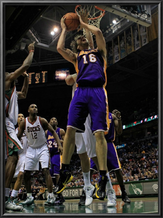 Los Angeles Lakers V Milwaukee Bucks: Pau Gasol by Jonathan Daniel Pricing Limited Edition Print image