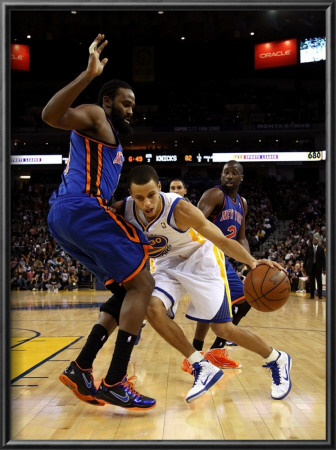 New York Knicks V Golden State Warriors: Stephen Curry And Ronny Turiaf by Ezra Shaw Pricing Limited Edition Print image