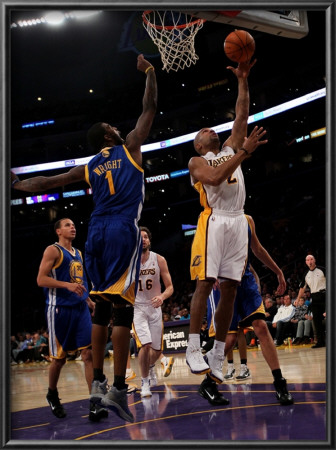 Golden State Warriors V Los Angeles Lakers: Derek Fisher And Dorell Wright by Stephen Dunn Pricing Limited Edition Print image